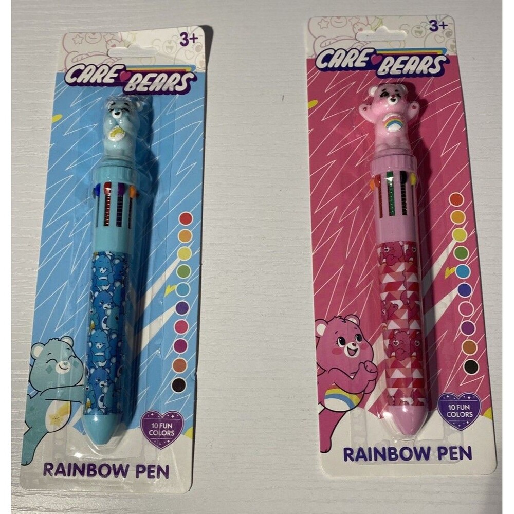 Care Bears Rainbow Pen 10 Color Retractable Set Cheer Bear & Grumpy Bear